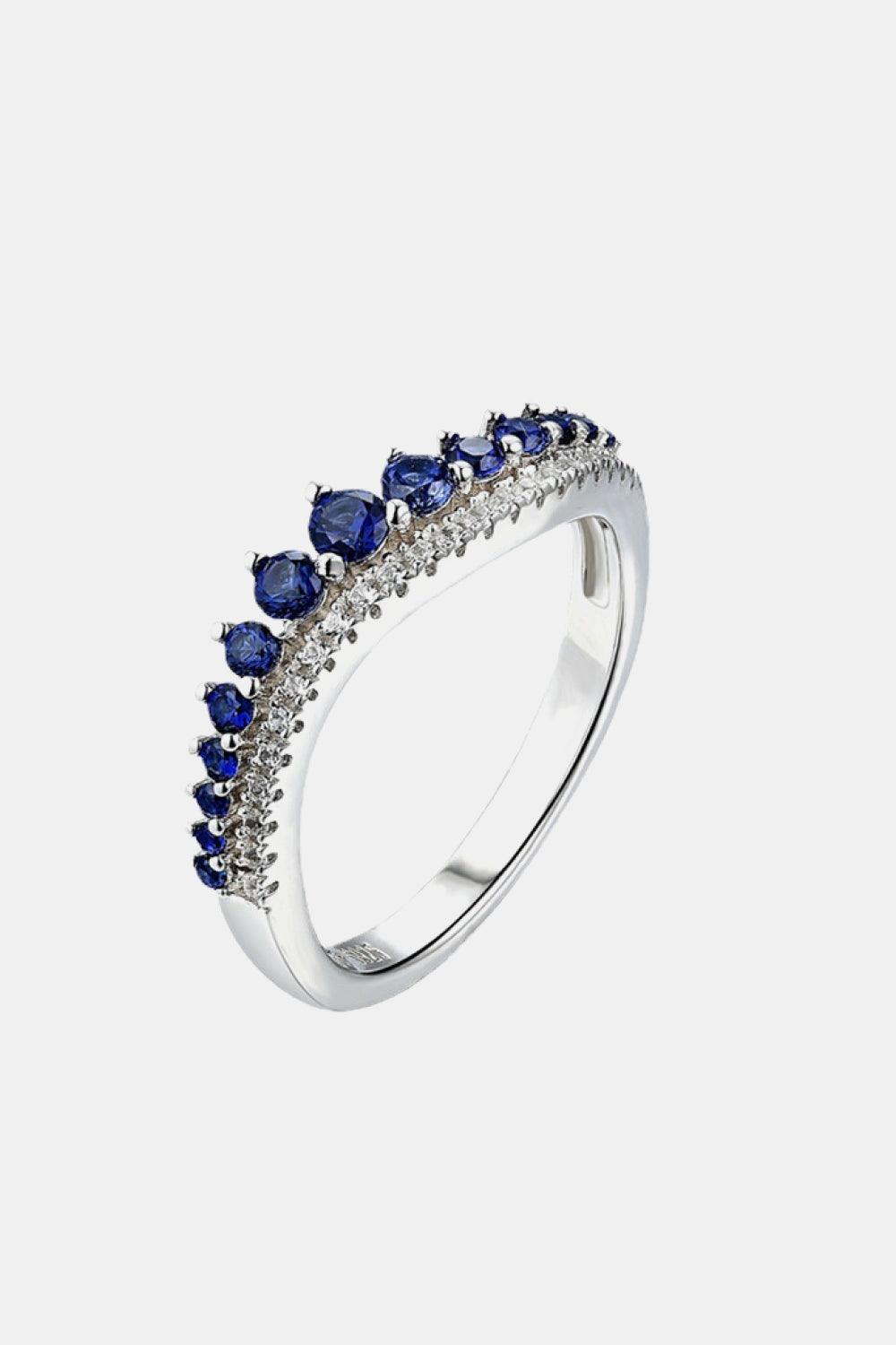 Lab-Grown Sapphire 925 Sterling Silver Rings