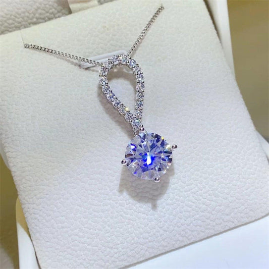 5 Carat Moissanite 925 Sterling Silver Teardrop Necklace Carauana Store
