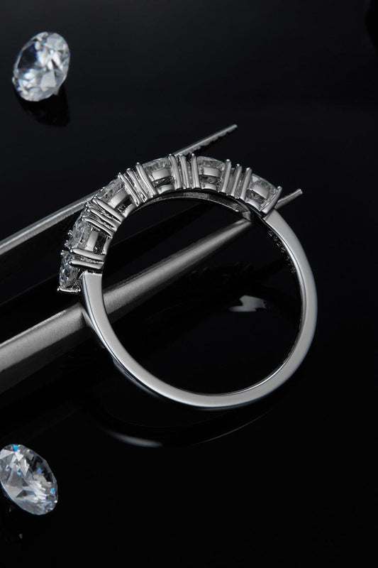 1 Carat Moissanite 925 Sterling Silver Half-Eternity Ring Carauana Store