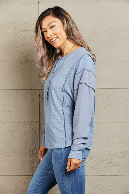 HEYSON Understand me Full Size Oversized Henley Top