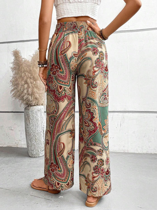 Printed Wide Leg Pants Carauana Store