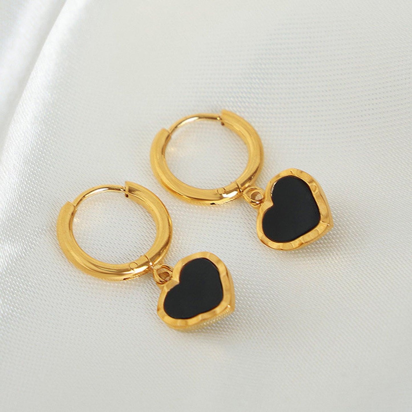 18K Gold-Plated Heart Drop Earrings