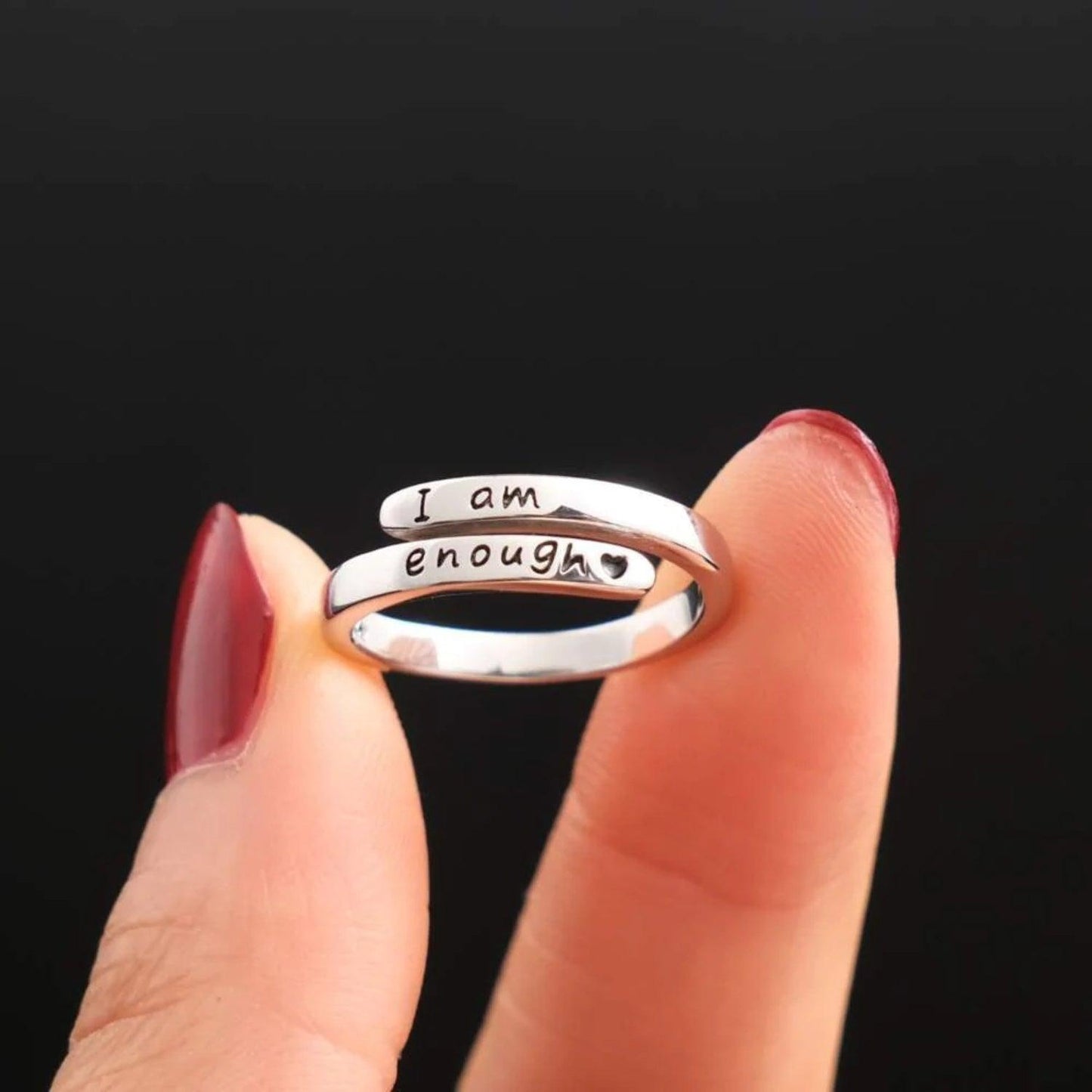 925 Sterling Silver Engraved Bypass Ring