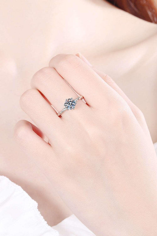 1 Carat Moissanite 6-Prong Twisted Ring Carauana Store