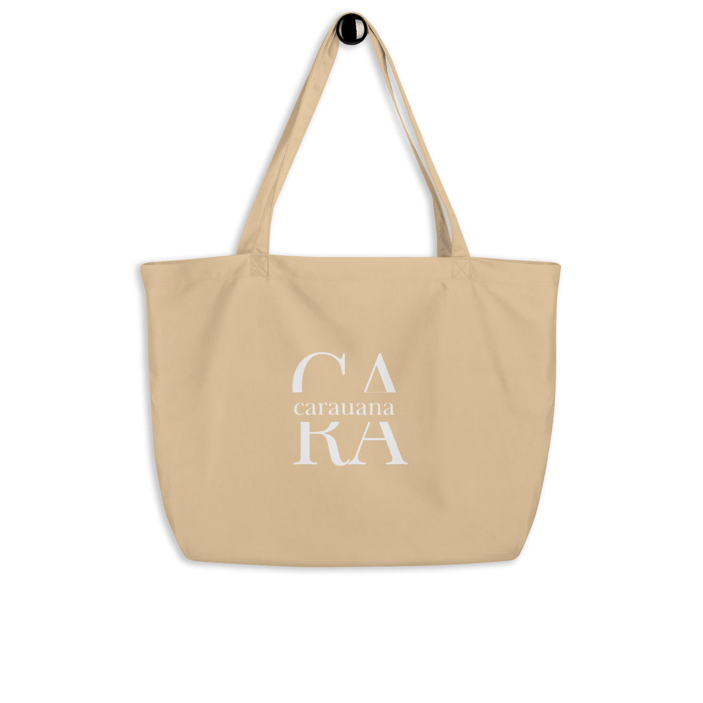 CARAUANA Large organic tote Bag Biege