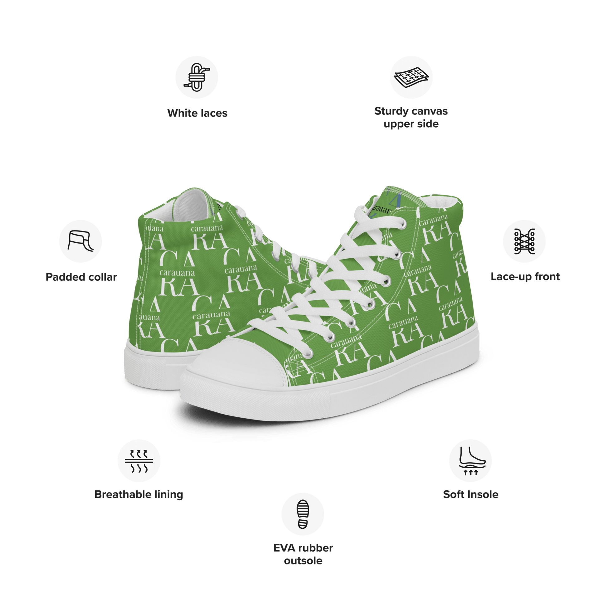 CARAUANA Hip Hop canvas shoes Green Branded