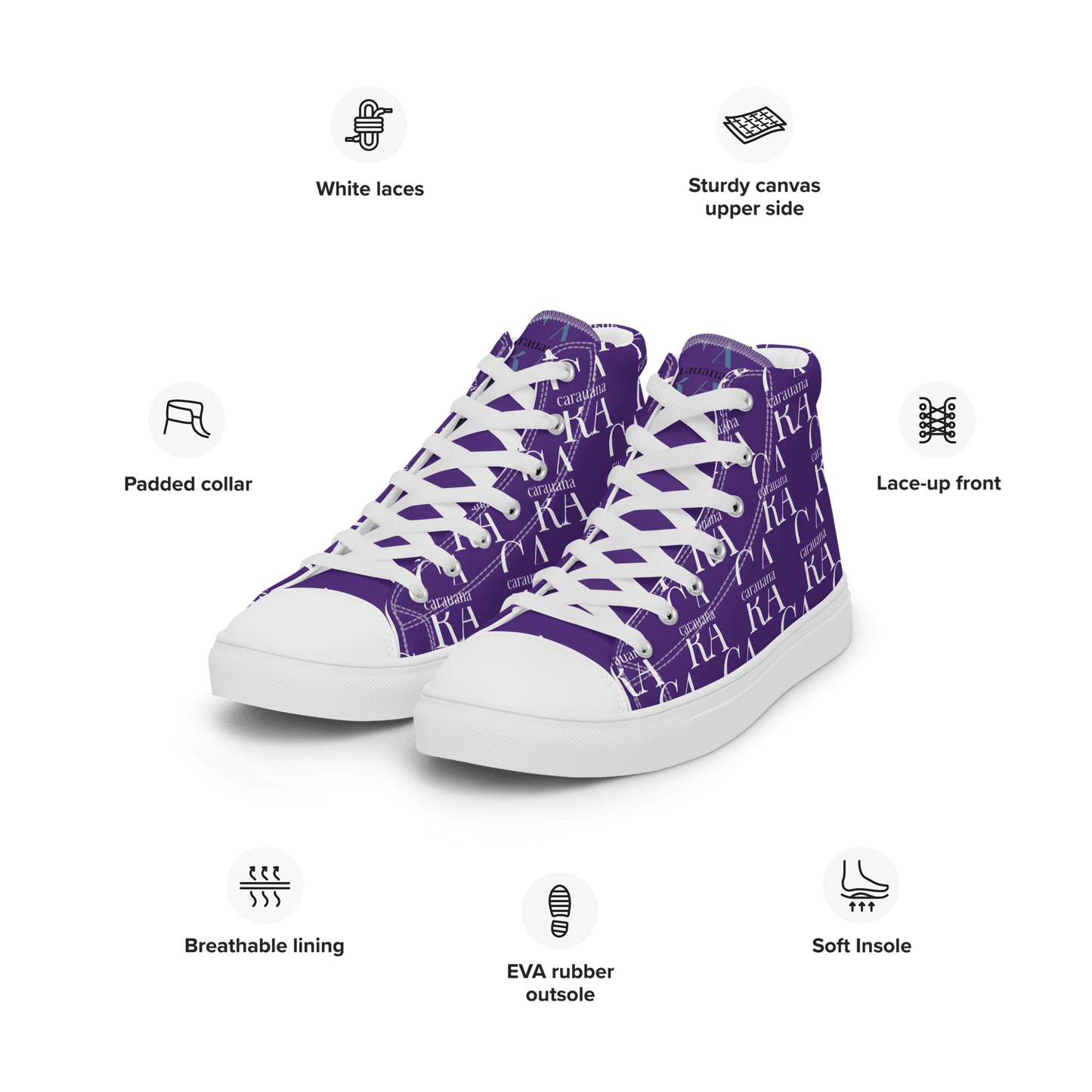 CARAUANA Hip Hop canvas shoes violet Branded